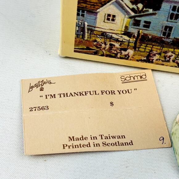 I'm Thankful For You Lowell Davis Schmid RFD America Figurine 27563 Cat Turkey - Picture 9 of 9